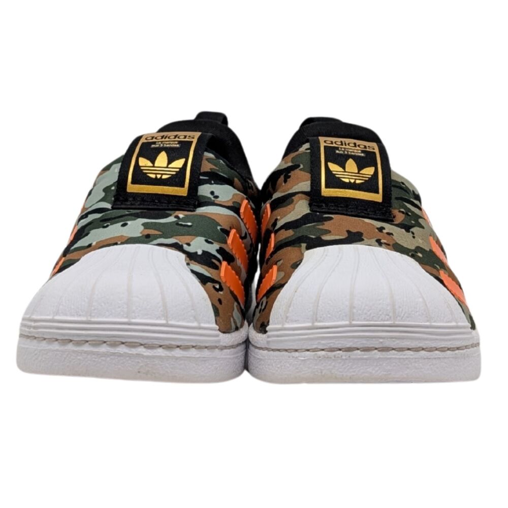 Adidas Camo Orange Superstar 360 Infant Slip On Size Baby 4 - Picture 2 of 7